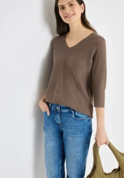 3/4-Arm Pullover mit Struktur