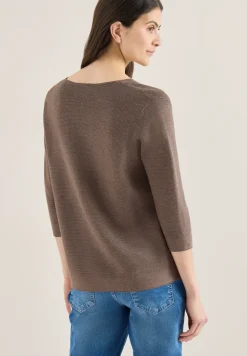 3/4-Arm Pullover mit Struktur