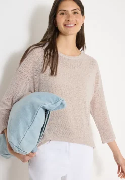 3/4-Arm Shirt im Ajour-Look