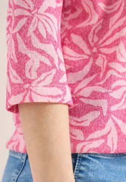 3/4-Arm Shirt mit floralem Print