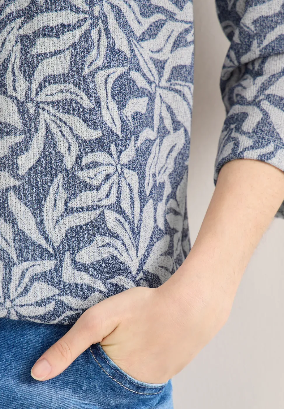 3/4-Arm Shirt mit floralem Print
