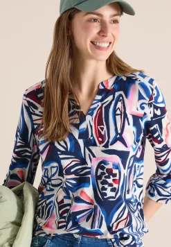 3/4-Arm Shirt mit Knotendetail