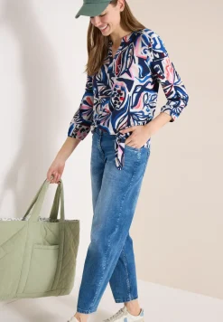 3/4-Arm Shirt mit Knotendetail