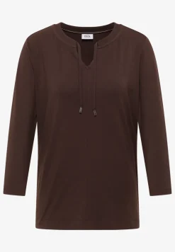 3/4-Arm Shirt mit Split Neck