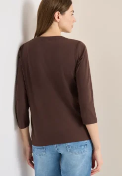 3/4-Arm Shirt mit Split Neck