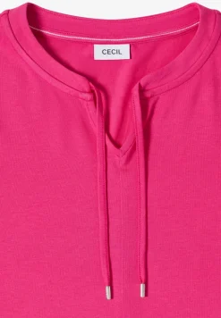 3/4-Arm Shirt mit Split Neck