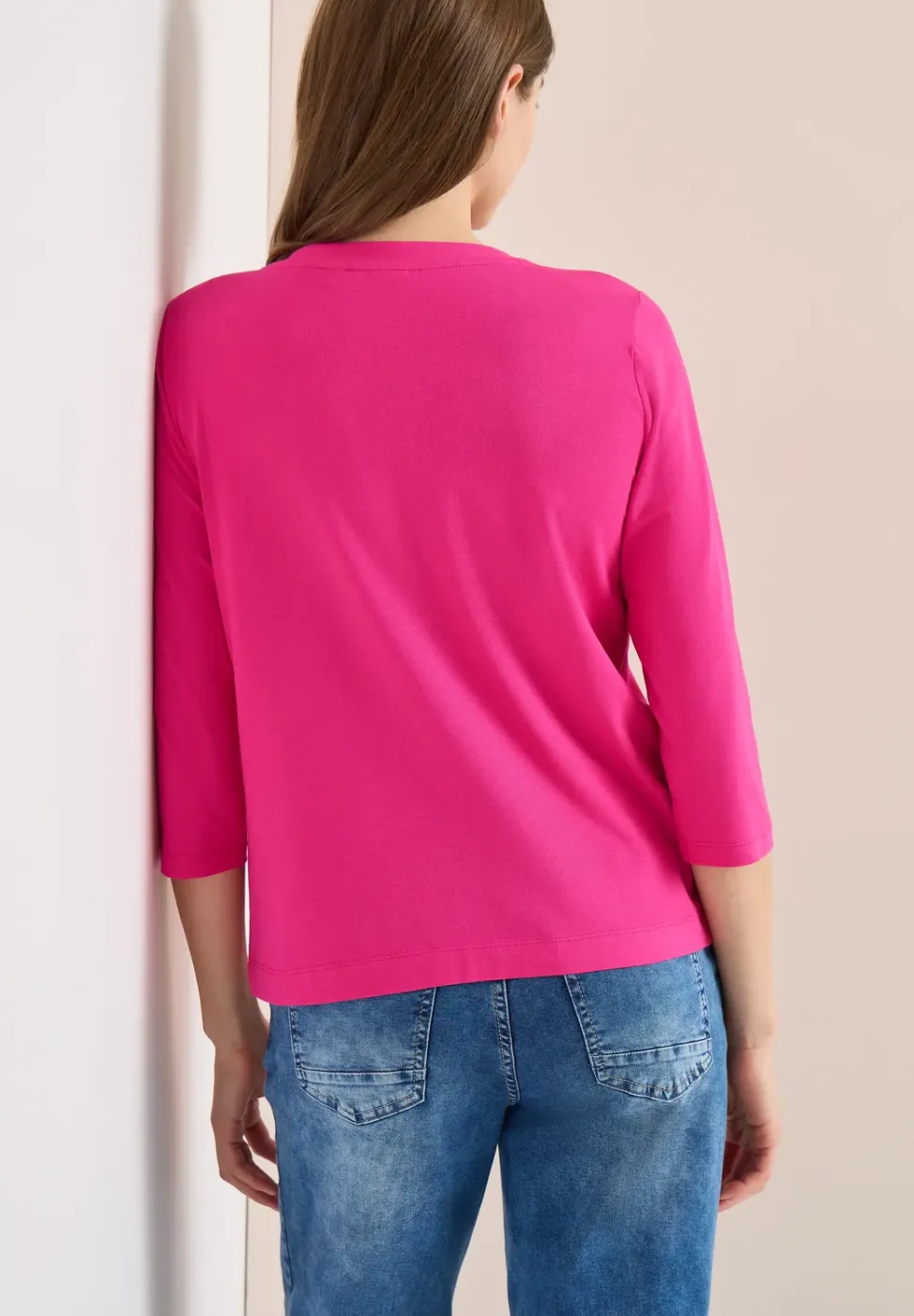3/4-Arm Shirt mit Split Neck