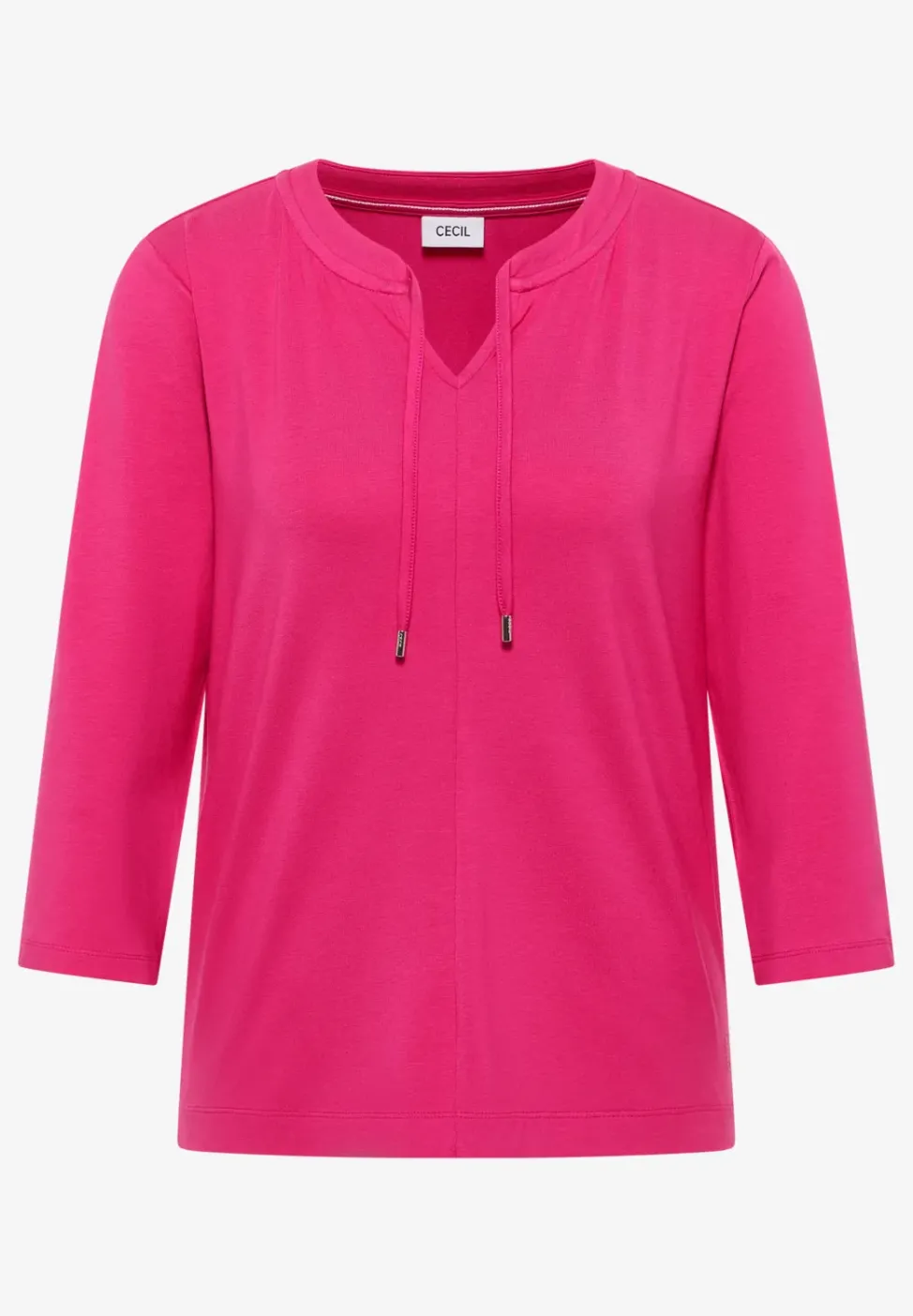 3/4-Arm Shirt mit Split Neck