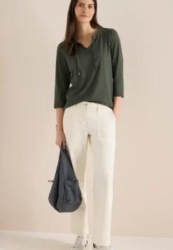 3/4-Arm Shirt mit Split Neck