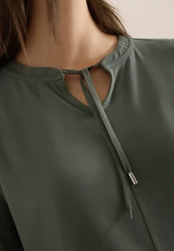 3/4-Arm Shirt mit Split Neck