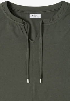 3/4-Arm Shirt mit Split Neck