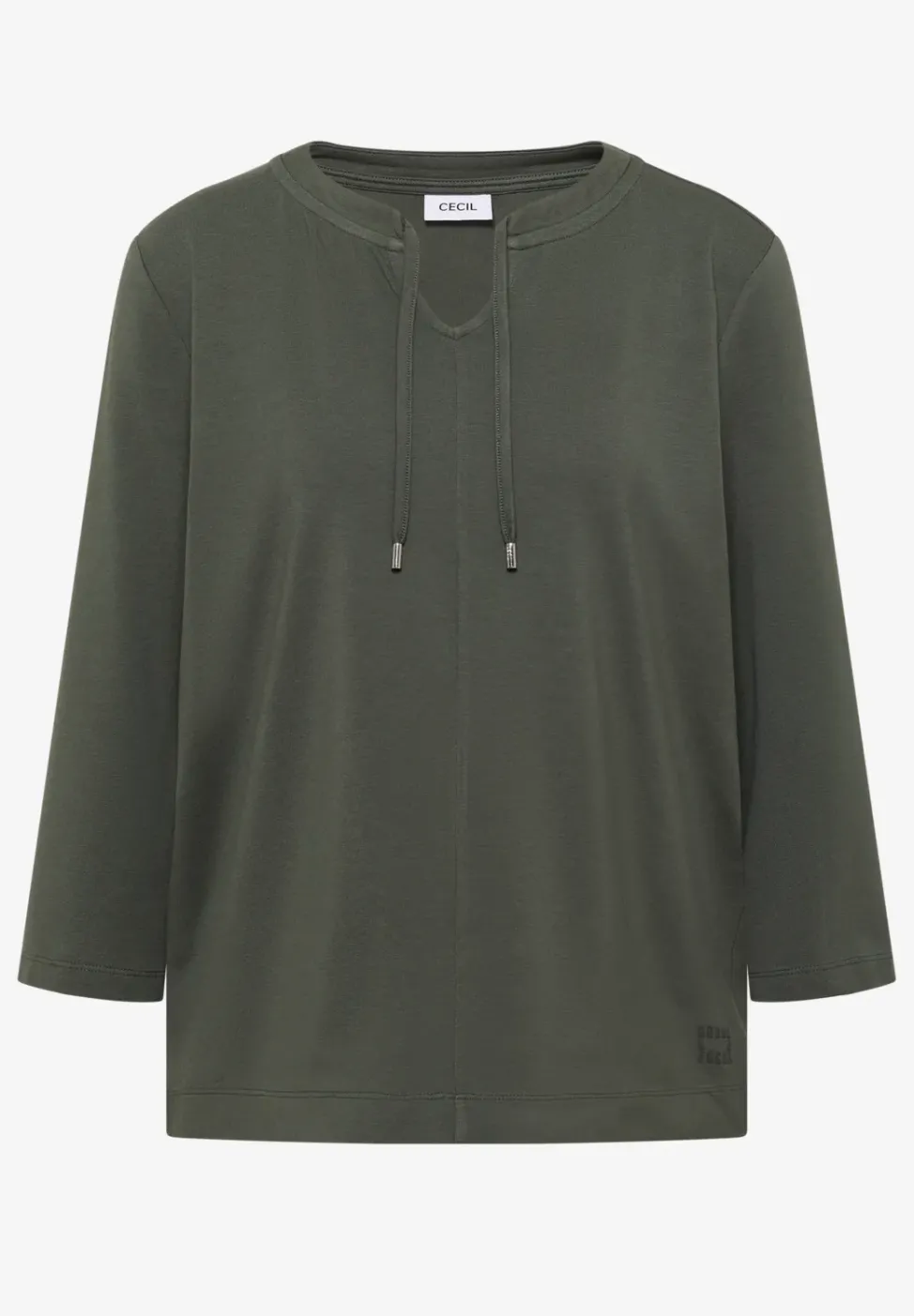 3/4-Arm Shirt mit Split Neck