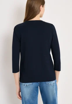 3/4-Arm Shirt mit Split Neck