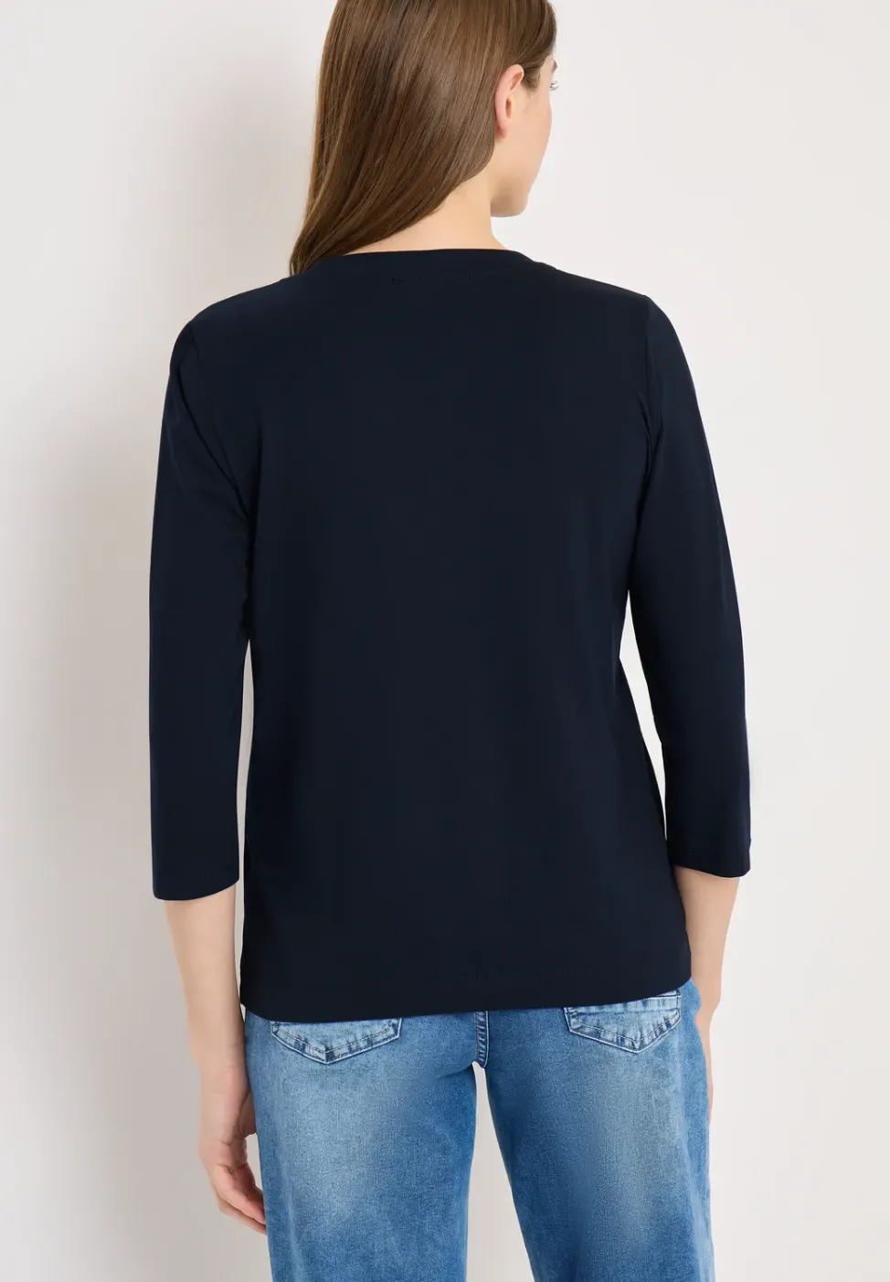 3/4-Arm Shirt mit Split Neck