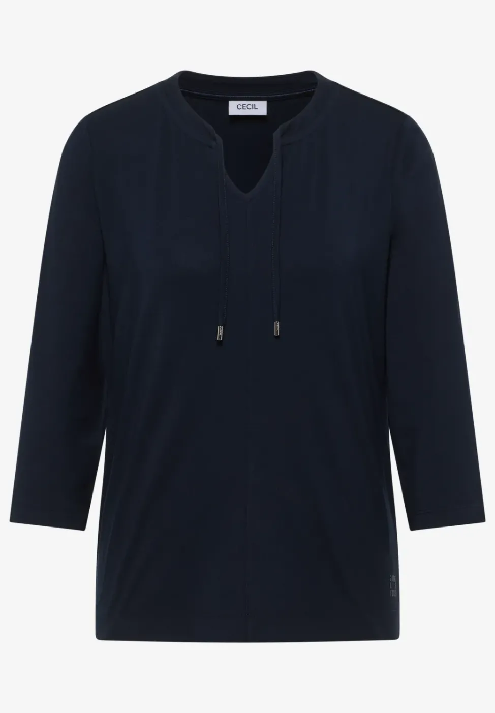 3/4-Arm Shirt mit Split Neck