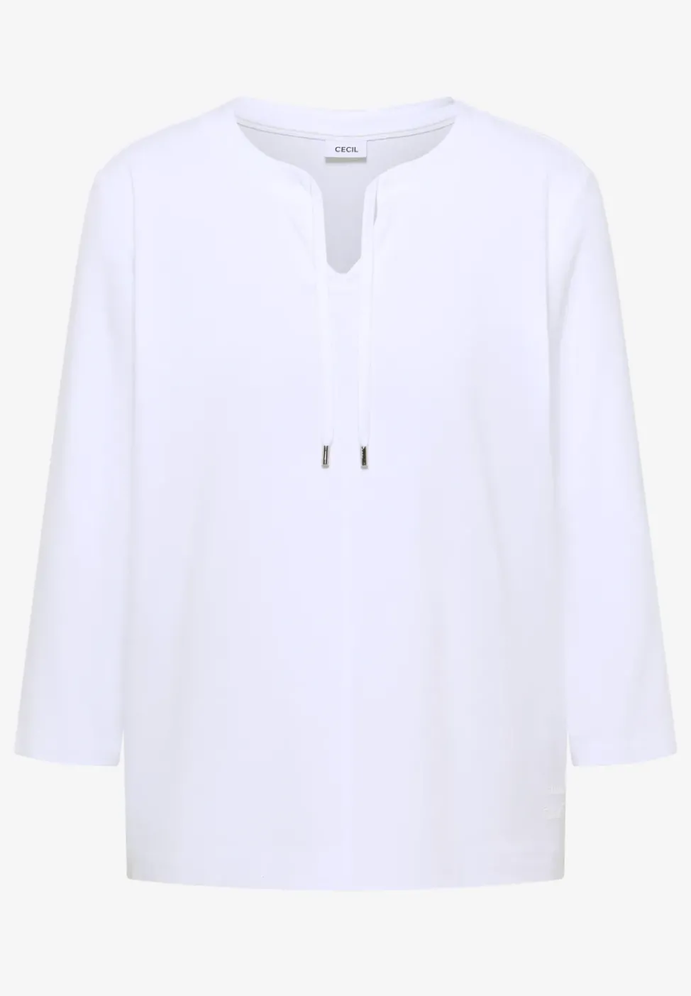 3/4-Arm Shirt mit Split Neck