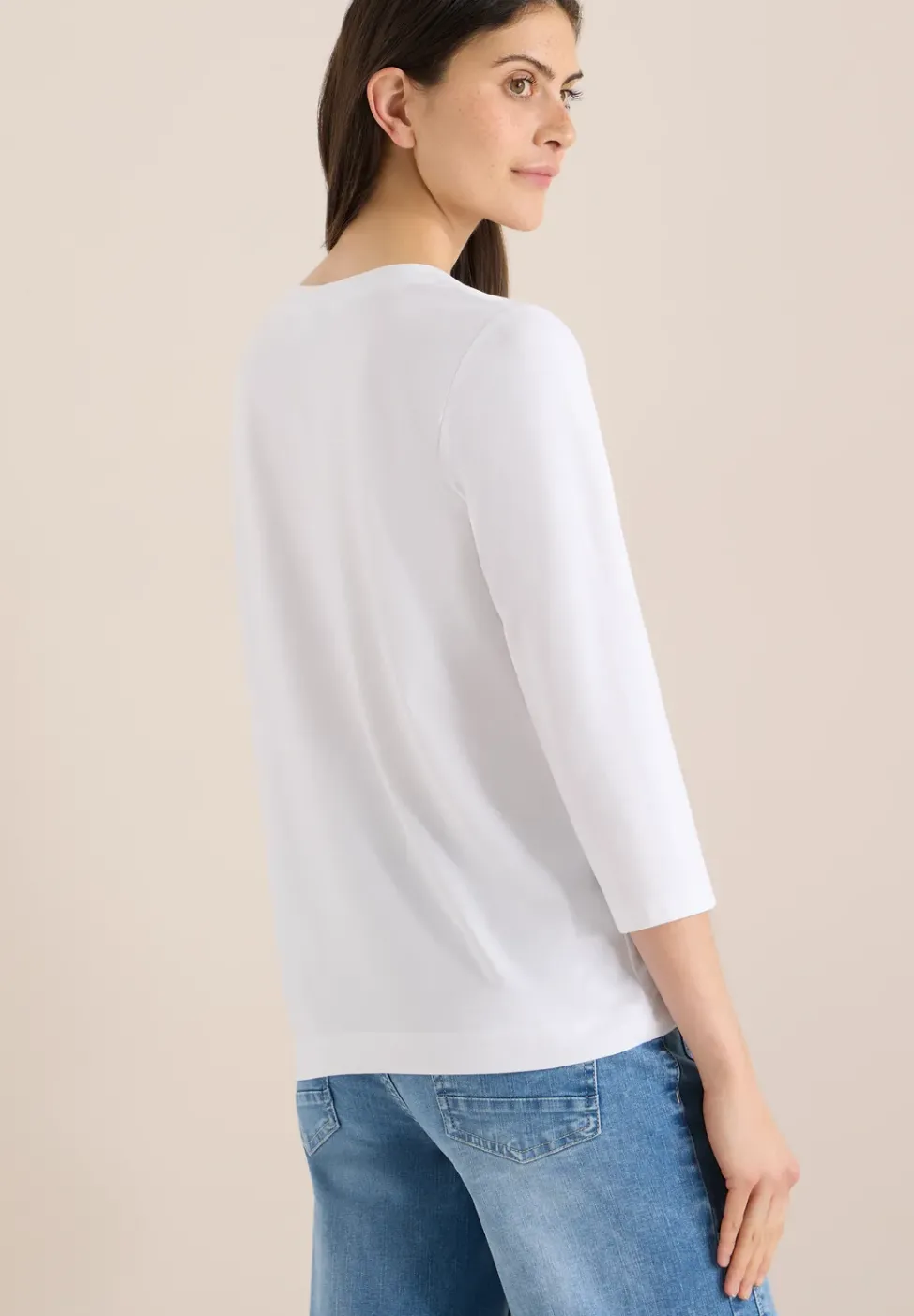 3/4-Arm Shirt mit Split Neck
