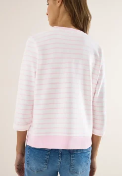 3/4-Arm Sweatshirt mit Streifenmuster