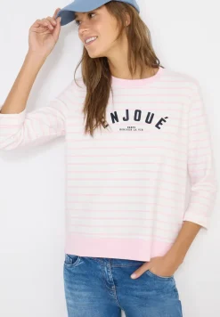 3/4-Arm Sweatshirt mit Streifenmuster