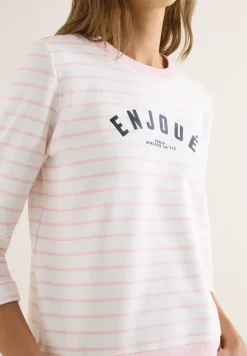 3/4-Arm Sweatshirt mit Streifenmuster