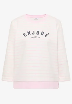 3/4-Arm Sweatshirt mit Streifenmuster