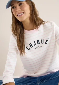 3/4-Arm Sweatshirt mit Streifenmuster