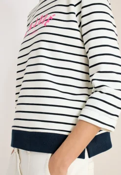 3/4-Arm Sweatshirt mit Streifenmuster