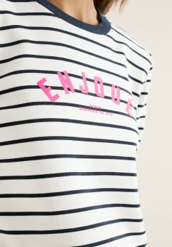3/4-Arm Sweatshirt mit Streifenmuster