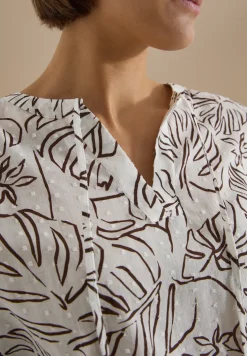 3/4-Arm Tunika mit Blätterprint