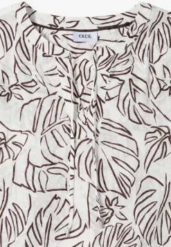 3/4-Arm Tunika mit Blätterprint