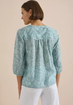 3/4-Arm Tunika mit Blätterprint