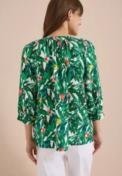 3/4-Arm Tunika mit Split Neck und Print