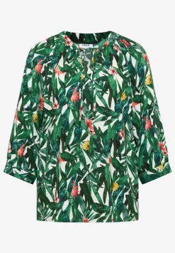 3/4-Arm Tunika mit Split Neck und Print