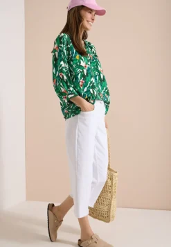 3/4-Arm Tunika mit Split Neck und Print
