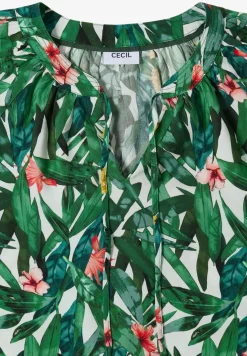 3/4-Arm Tunika mit Split Neck und Print
