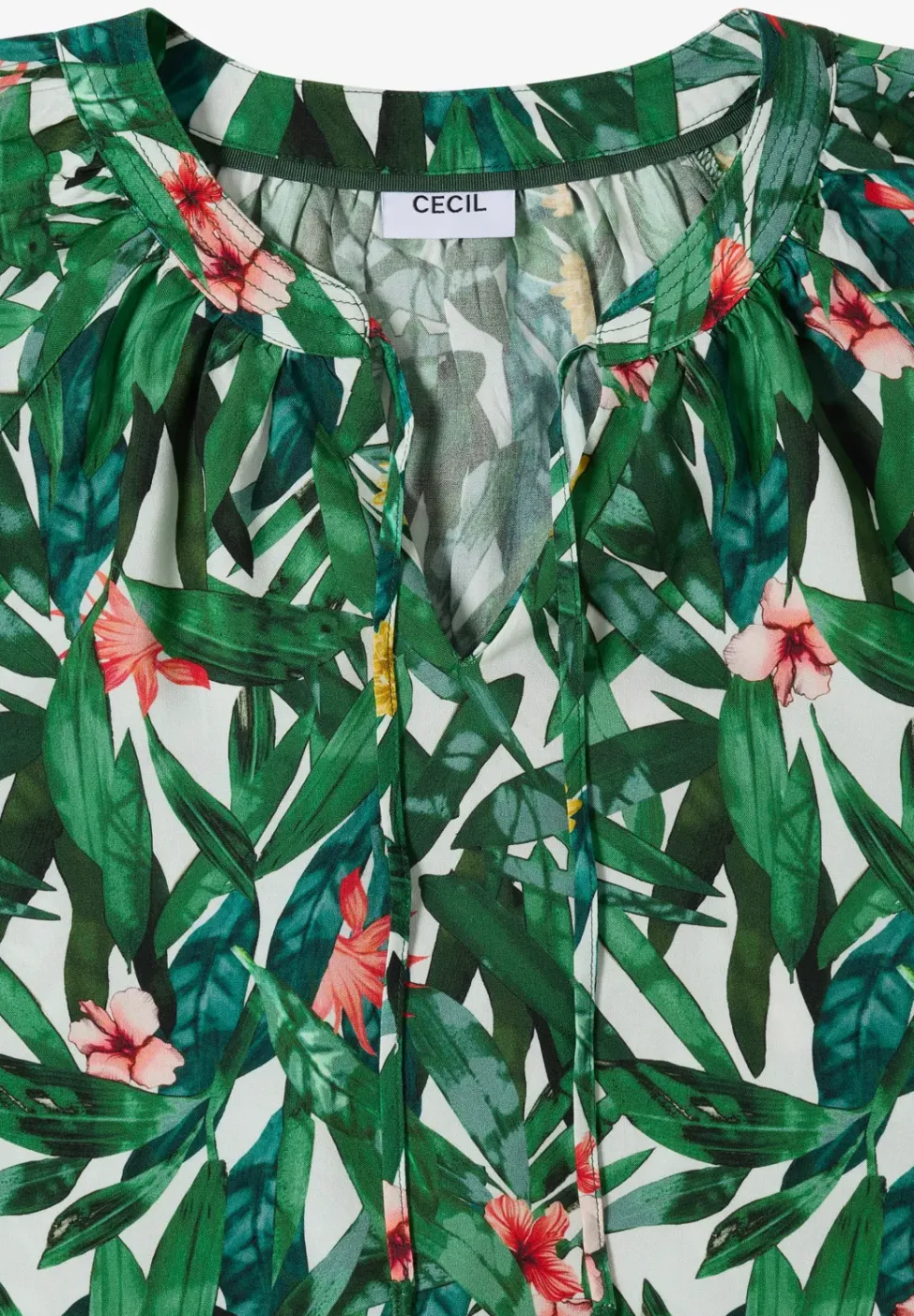 3/4-Arm Tunika mit Split Neck und Print