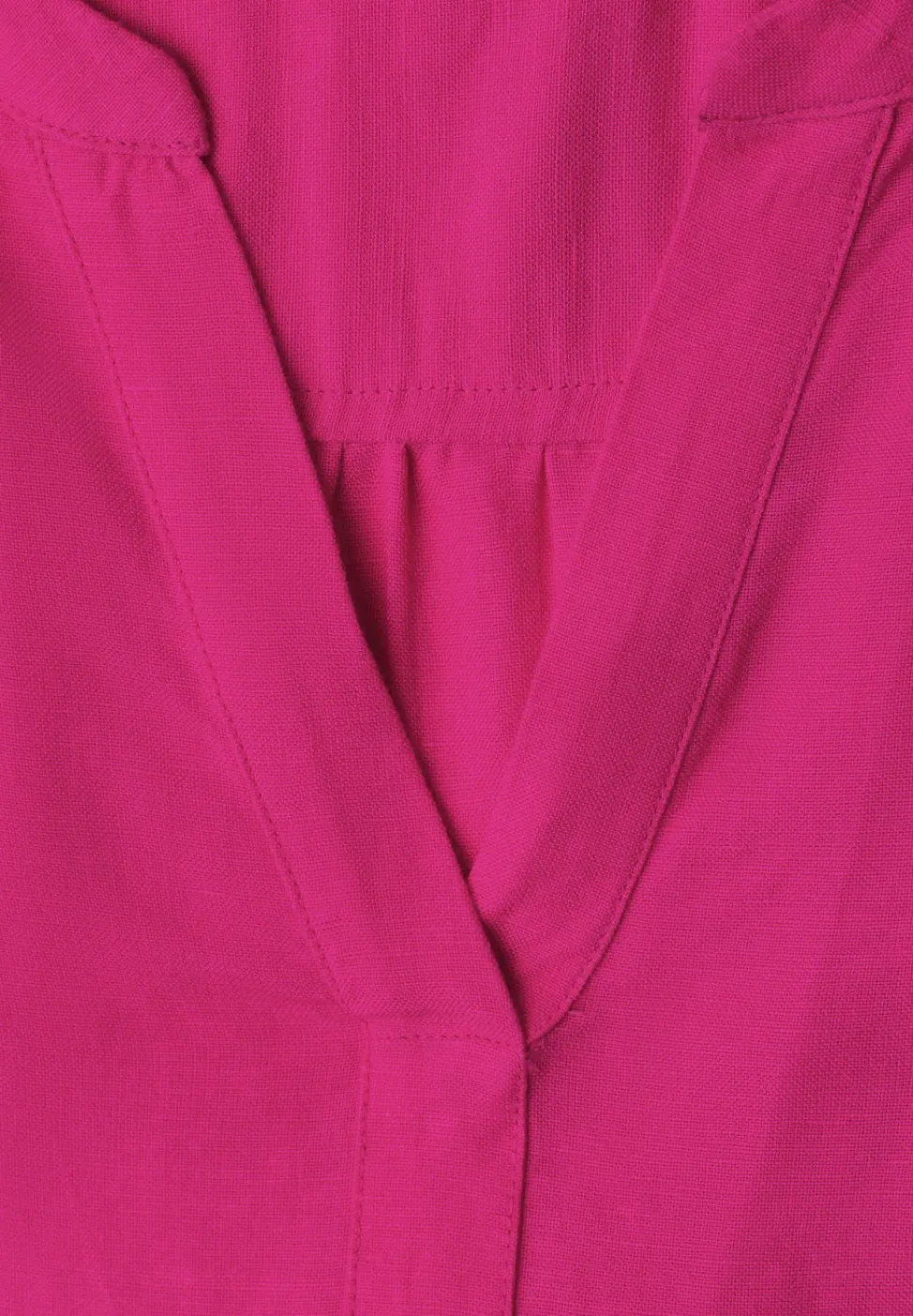 3/4-Arm Bluse aus Leinenmix mit Split Neck