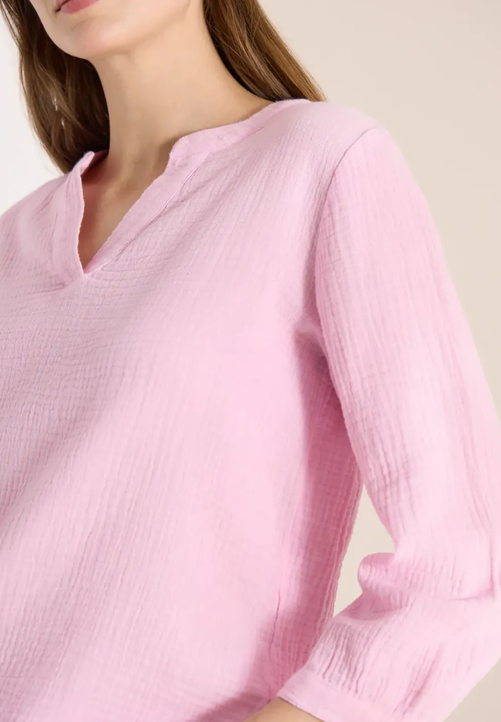 3/4-Arm Bluse in Musselin-Qualität