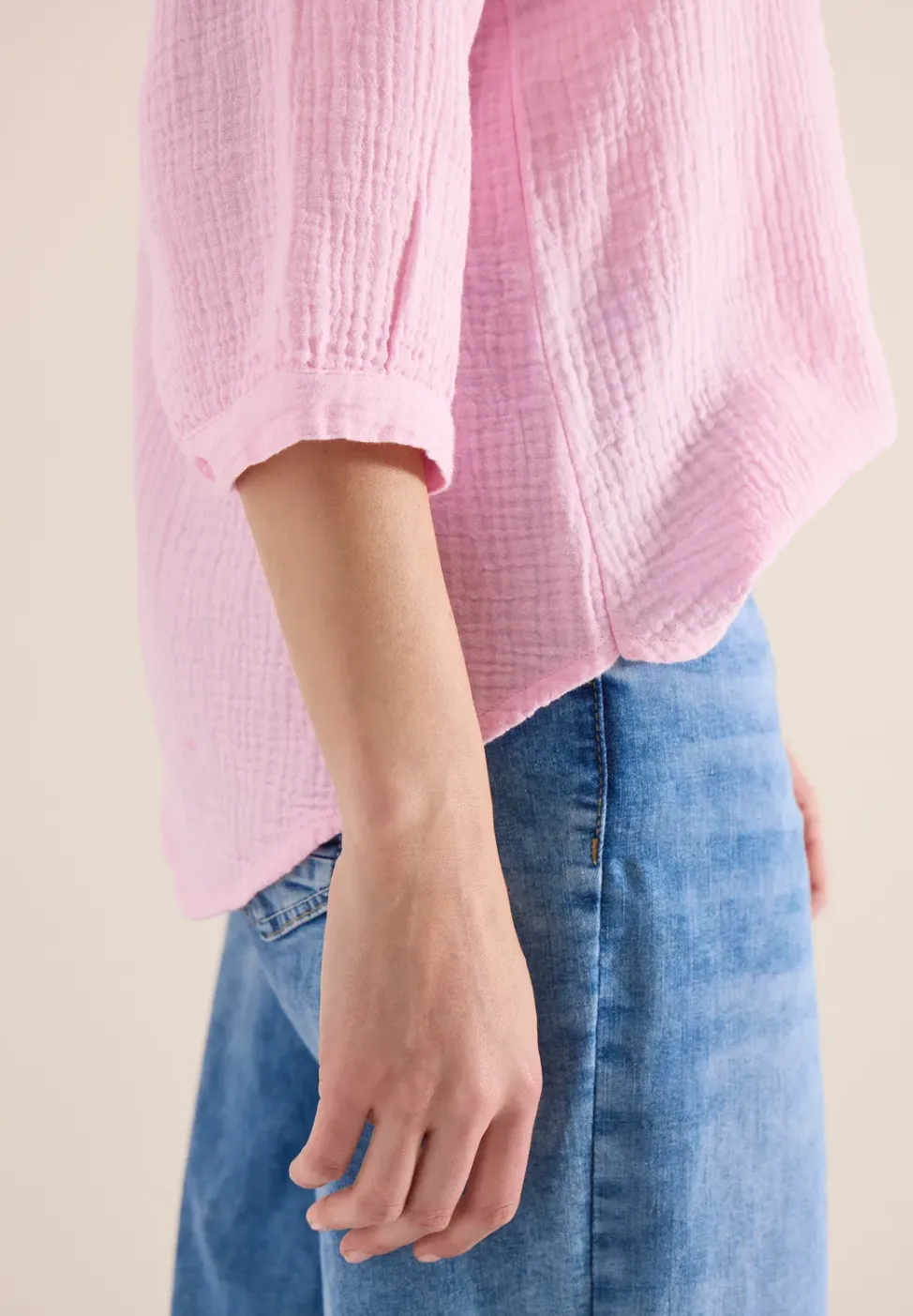 3/4-Arm Bluse in Musselin-Qualität