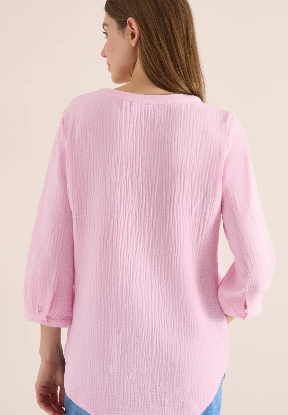 3/4-Arm Bluse in Musselin-Qualität