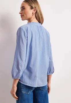 3/4-Arm Bluse in Seersuckerqualität
