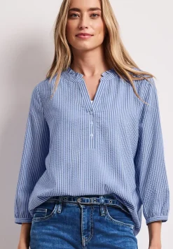 3/4-Arm Bluse in Seersuckerqualität