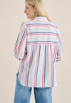 3/4-Arm Bluse in Seersucker Qualität