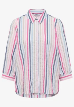 3/4-Arm Bluse in Seersucker Qualität