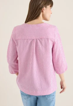 3/4-Arm Bluse in Seersucker Qualität