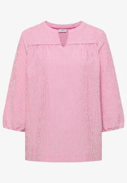 3/4-Arm Bluse in Seersucker Qualität