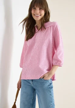 3/4-Arm Bluse in Seersucker Qualität