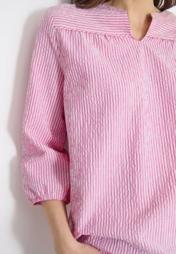 3/4-Arm Bluse in Seersucker Qualität