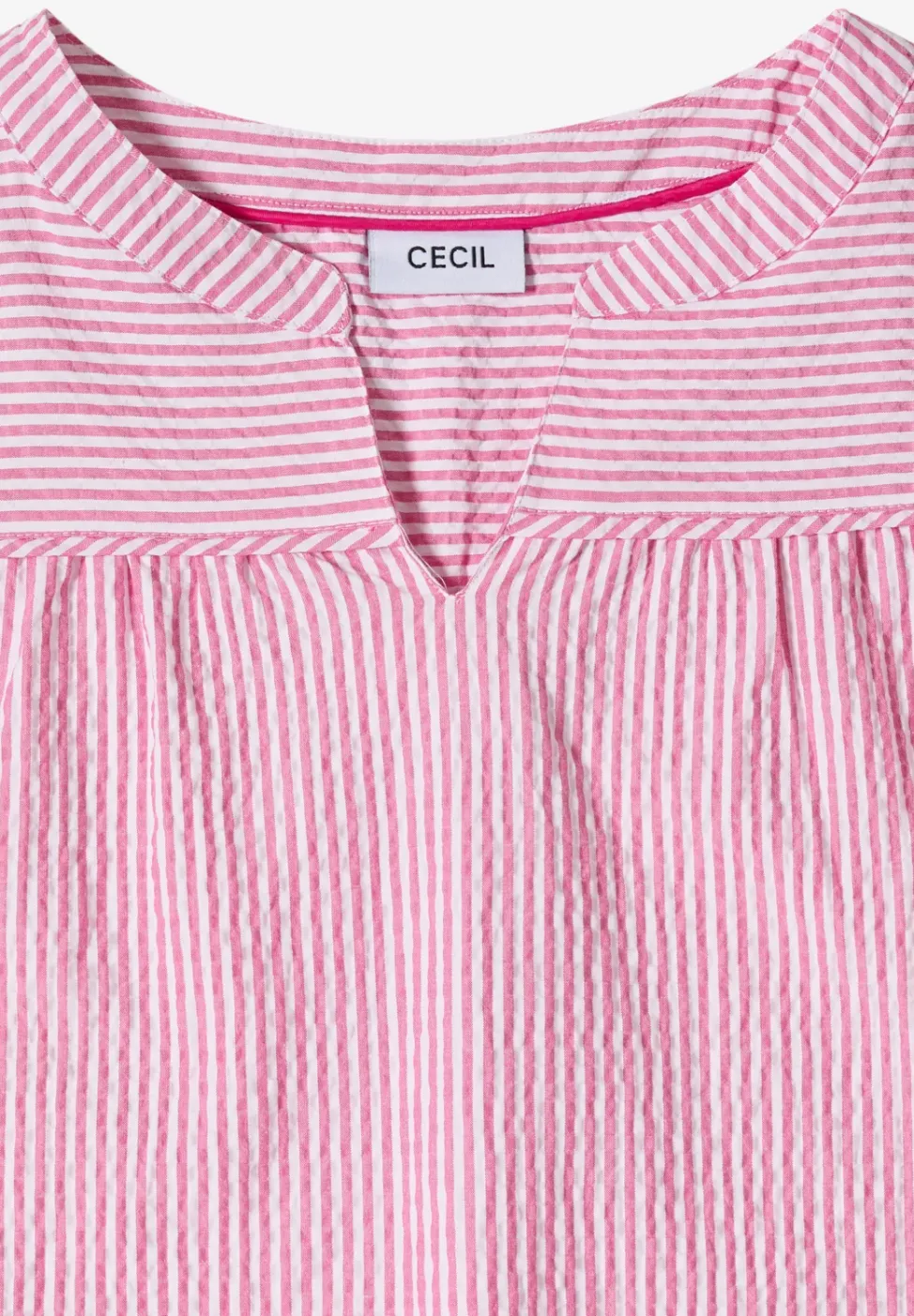 3/4-Arm Bluse in Seersucker Qualität