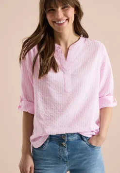 3/4-Arm Bluse in Seersuckerqualität
